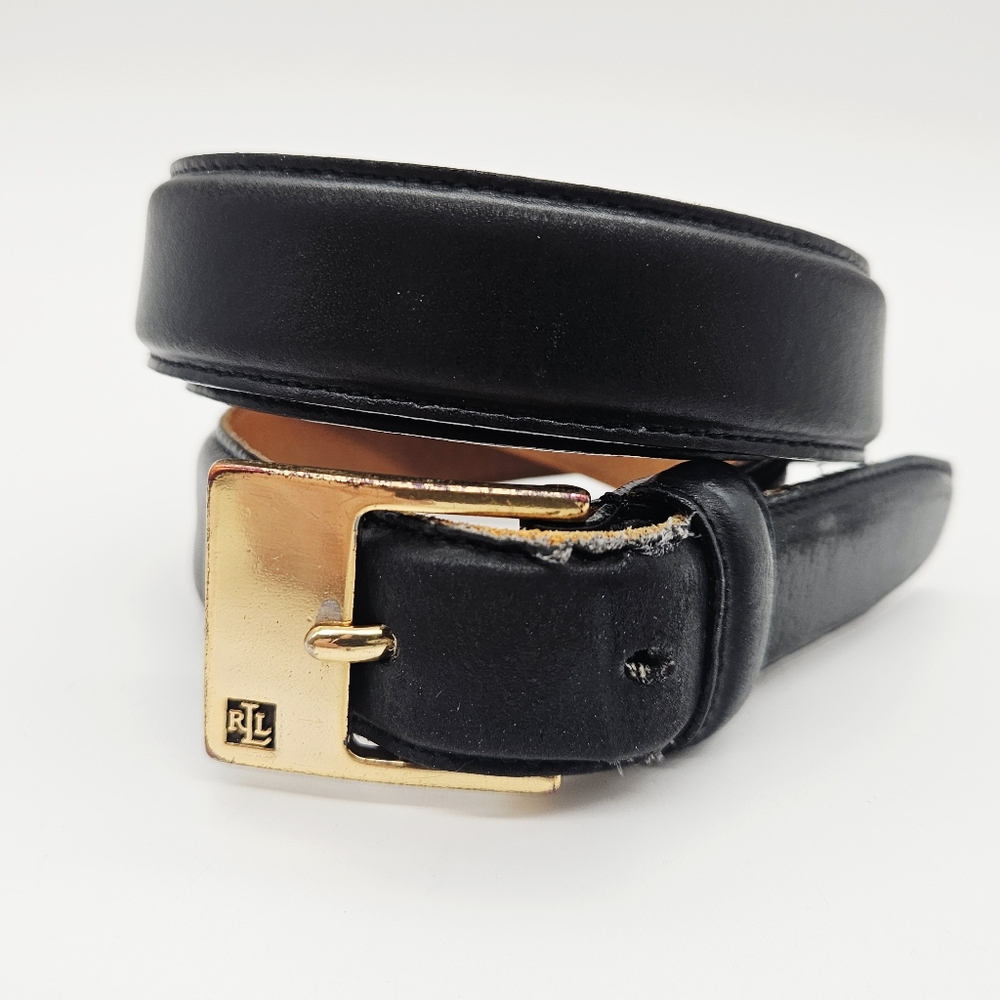 LRL LAUREN RALPH LAUREN | Italian Black leather belt